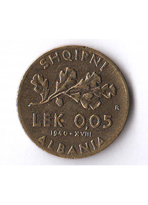 1940 - 0,05 Lek Albania Vittorio Emanuele III Occupazione Italiana Spl+